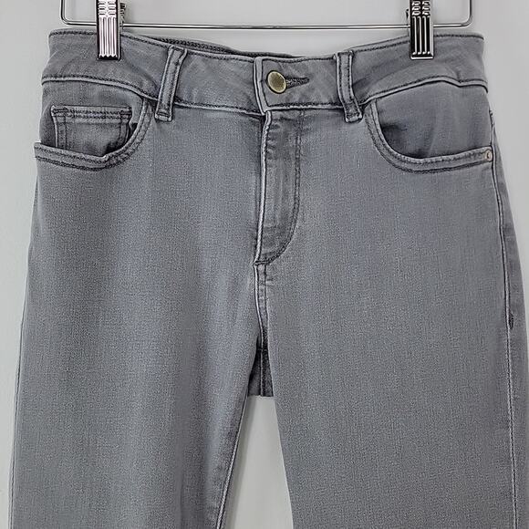 DL1961 Florence Instasculpt Cropped Raw Edge Skinny Gray Denim Jeans 27 FLAWS - Picture 4 of 15